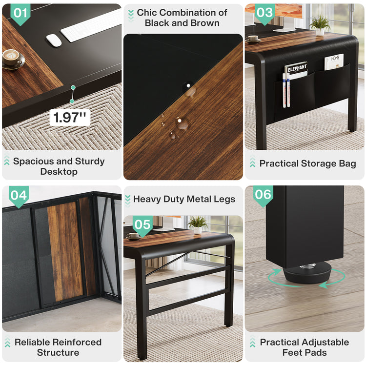 Office Table with Side Storage Bag