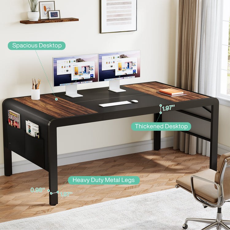 Office Table with Side Storage Bag