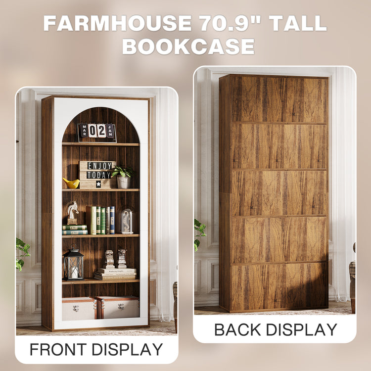 5-Tier Wood Bookcases