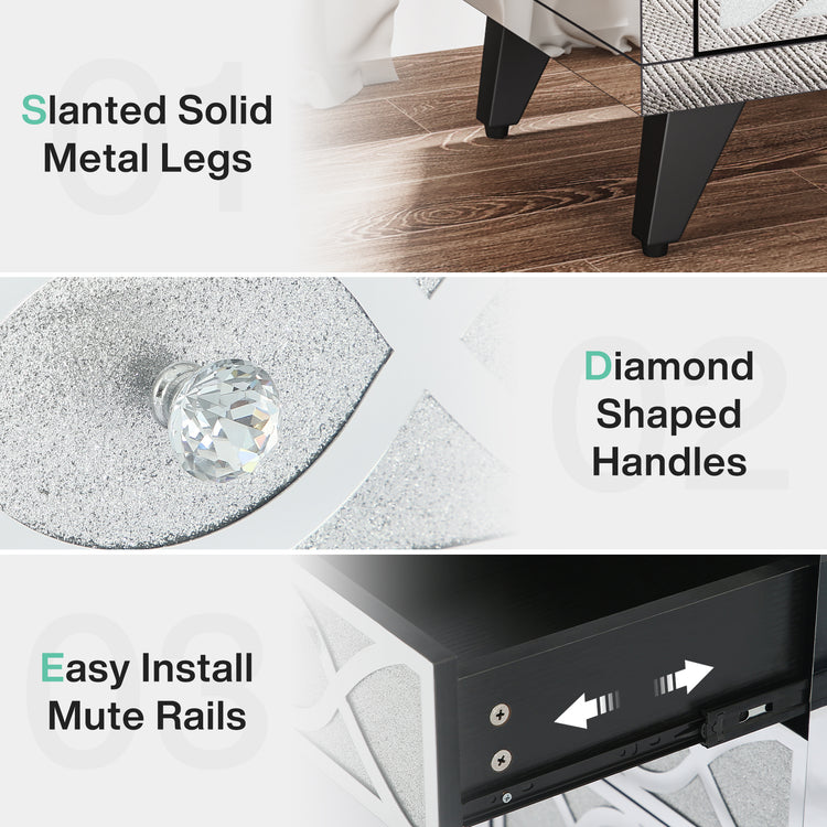 Modern Mirrored Nightstand