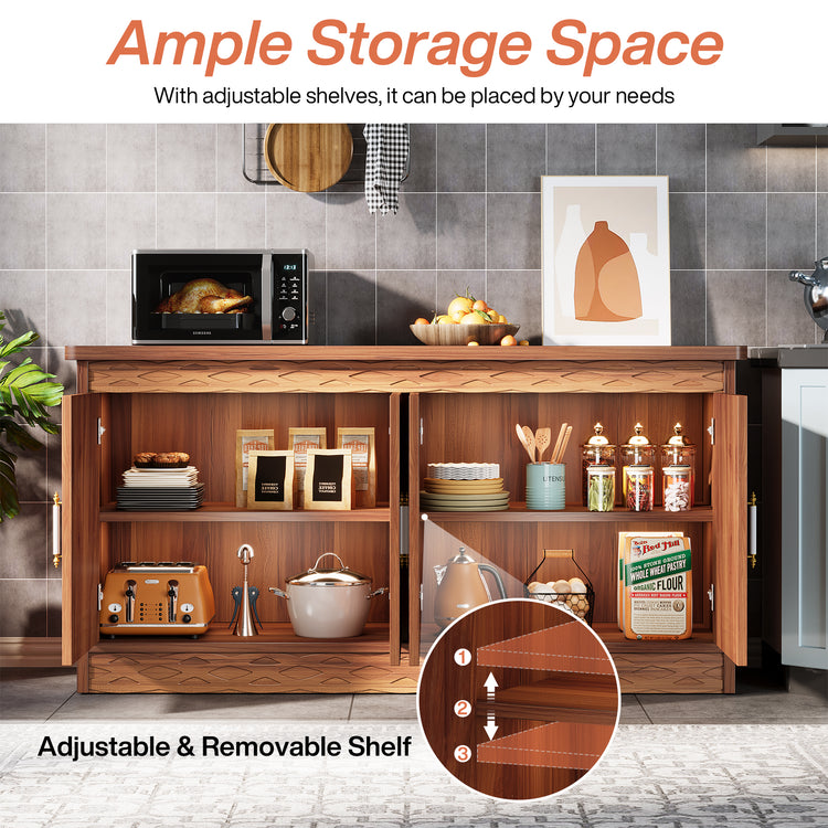 Wood Sideboard Buffet Cabinet