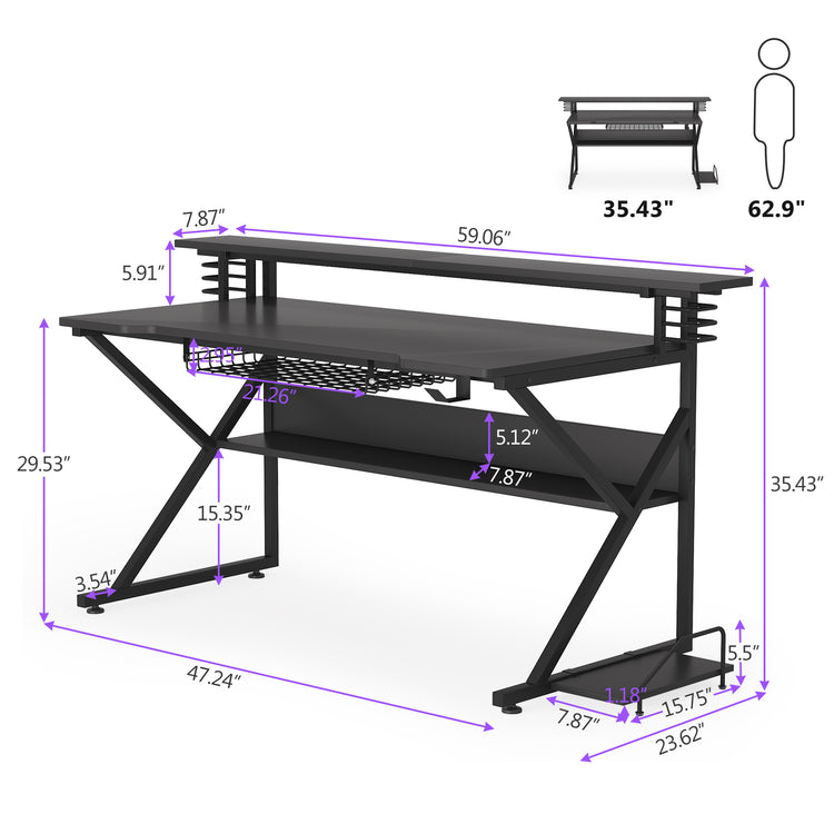 K shape Gaming Desk