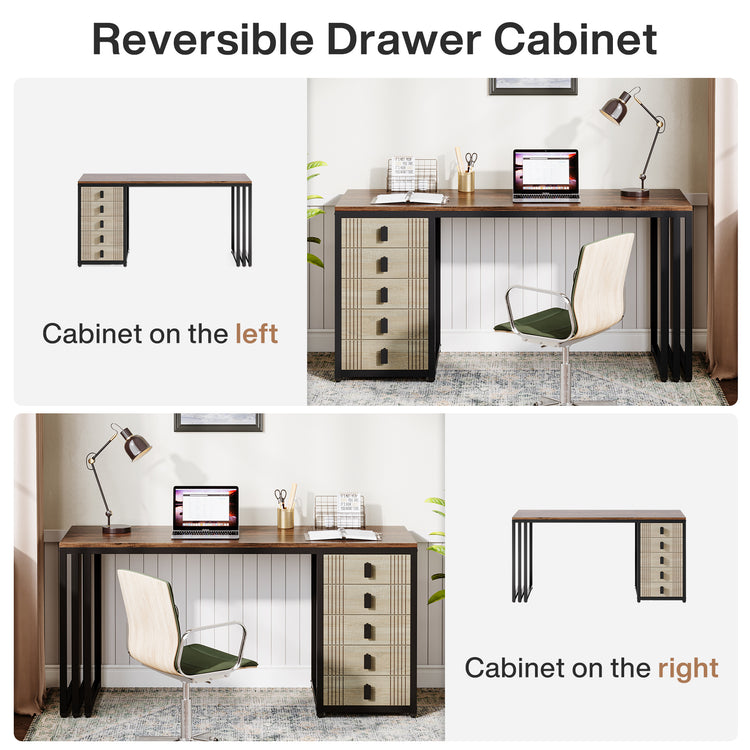 Desk with Reversible Drawer