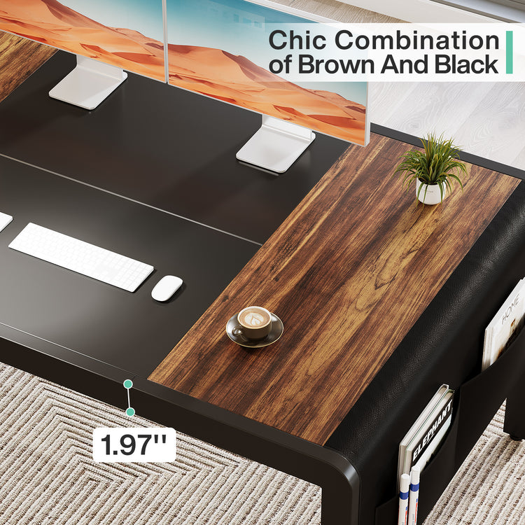 Office Table with Side Storage Bag