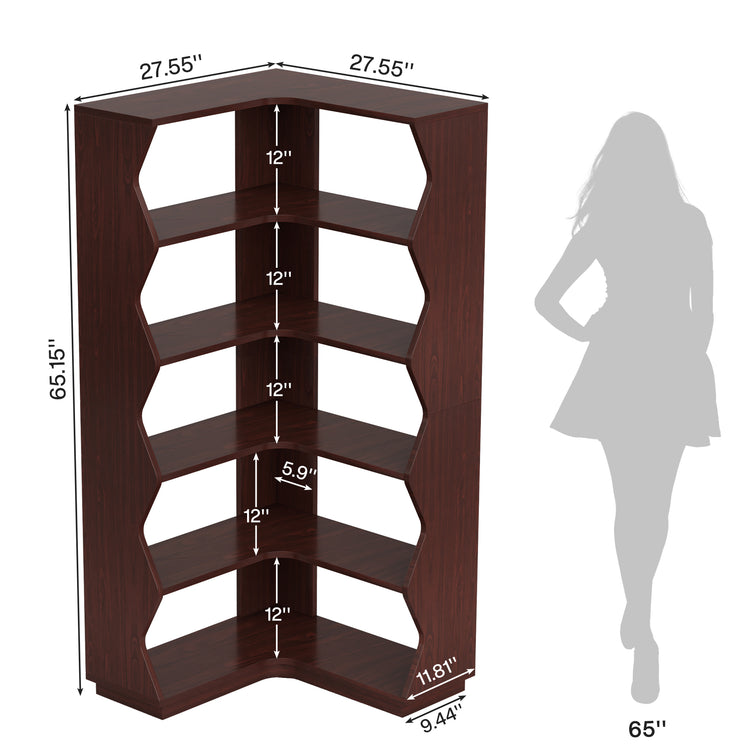 L-Shaped Bookcase Display Rack