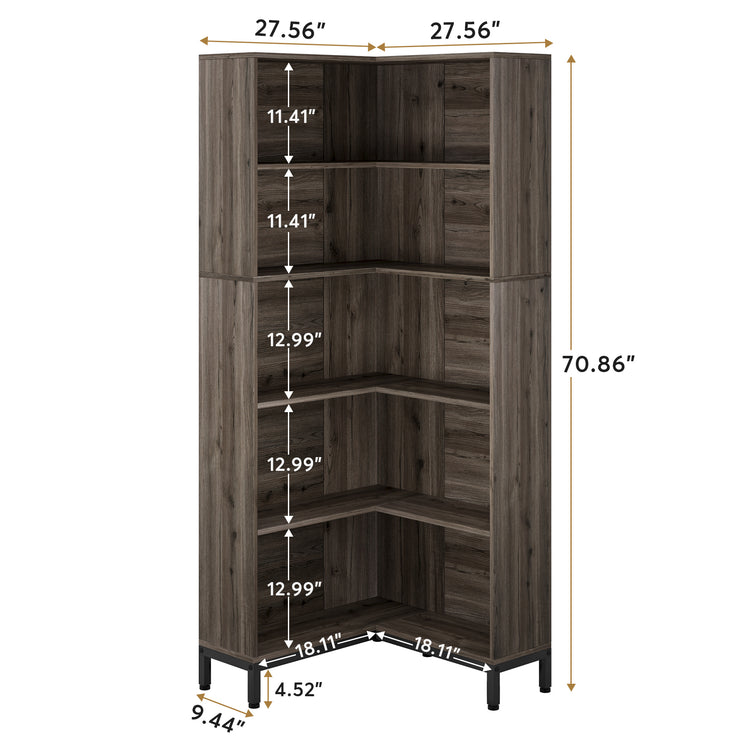 L-Shaped Etagere Bookshelf