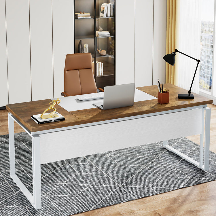 63" Computer Desk, Modern Executive Desk with Sturdy Legs