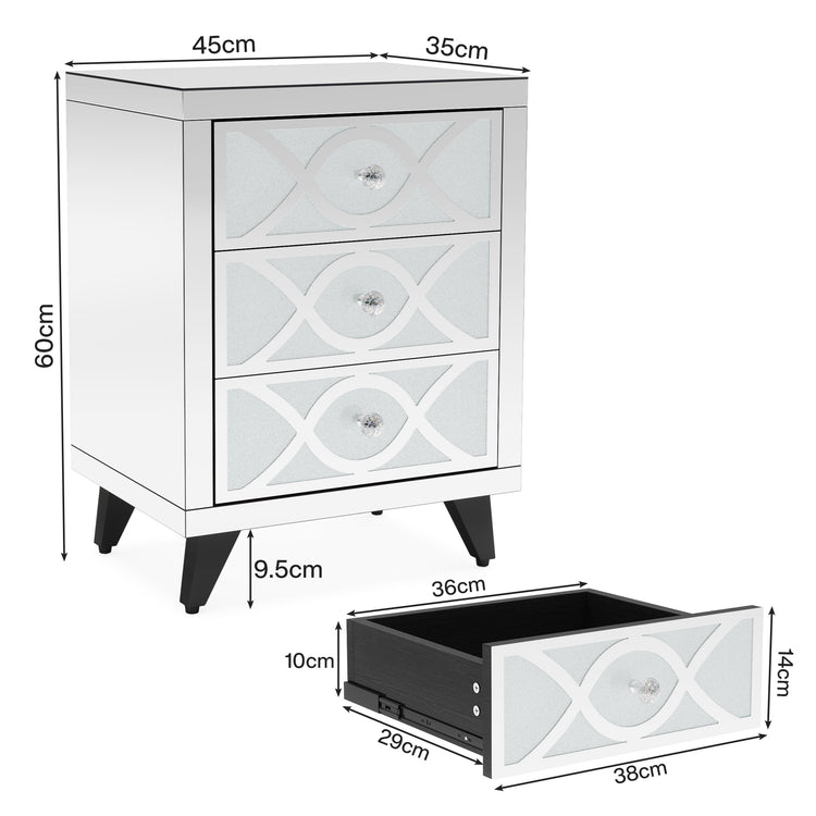 Modern Mirrored Nightstand