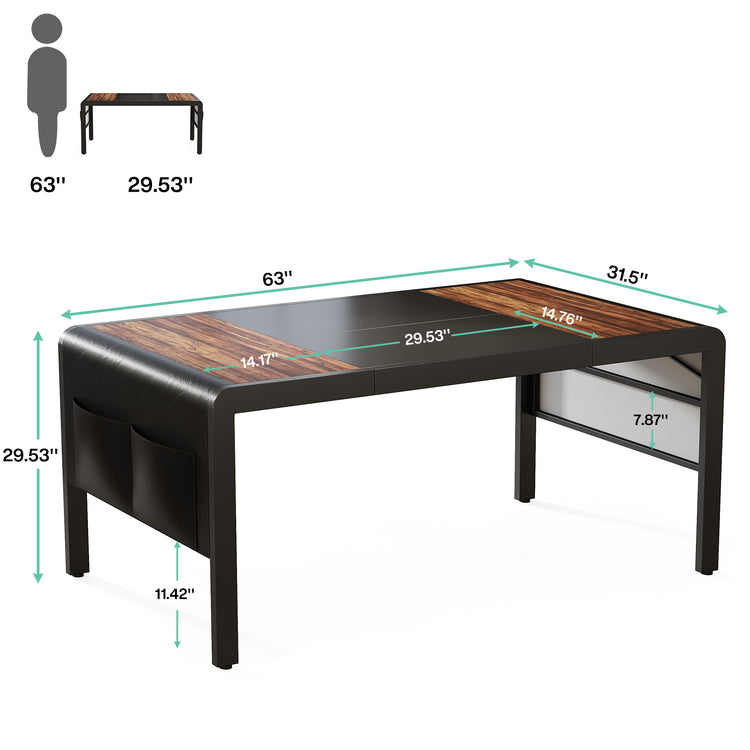 Office Table with Side Storage Bag
