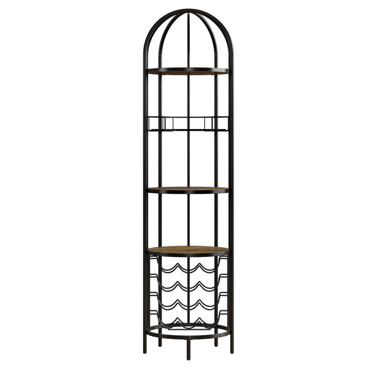 5-Tier Wine Rack, Industrial Bar Wine Cabinet with Bottle Holder