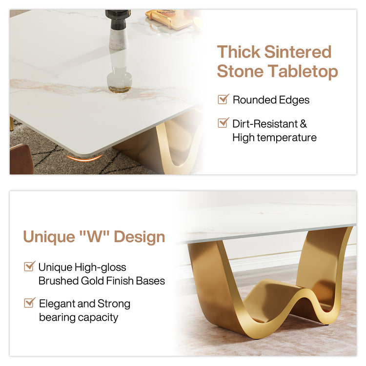 79" Rectangle Sintered Stone Dining Table