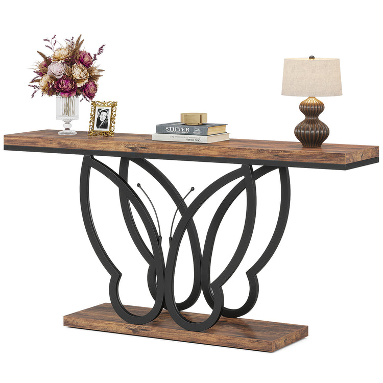 Sofa Table with Butterfly Metal Frame