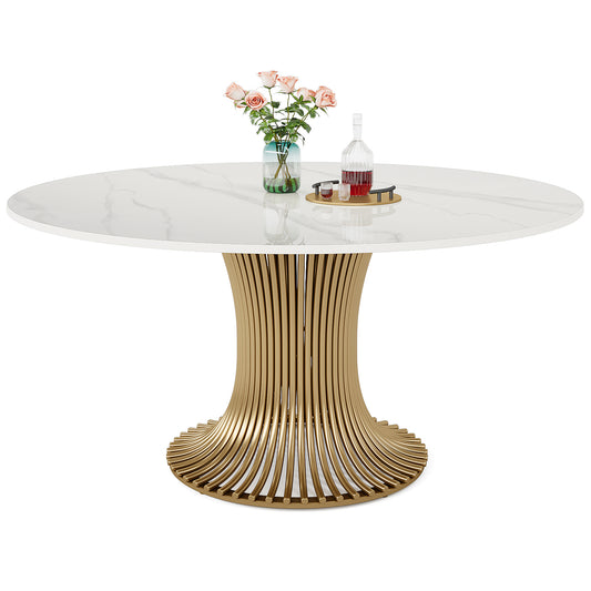 Gold Sintered Stone Round Dining Table