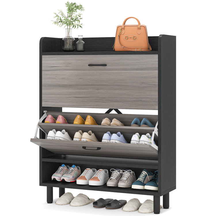 Shoe Cabinet with Flip Doors