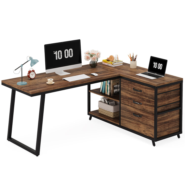 Computer Desk With 3 Drawers