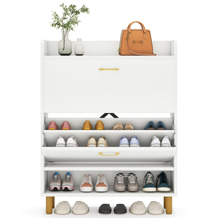 Shoe Cabinet with Flip Doors