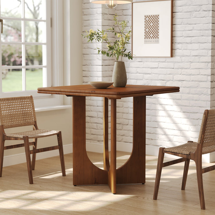 Square Solid Wood Dining Table, 31.5" Kitchen Table for 2-4 People