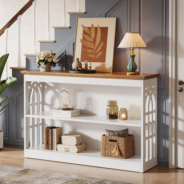 3-Tier Console Table, 41.34" Modern Entryway Sofa Table Behind the Couch