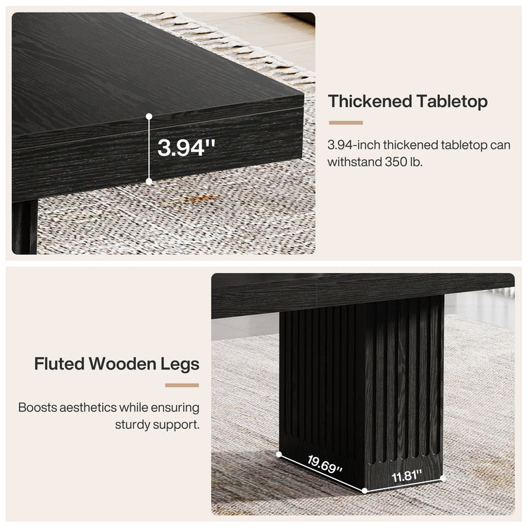 63" Executive Desk, Modern Office Computer Desk with Double Pedestal