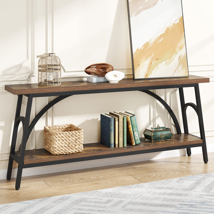 Brown Narrow Console Table