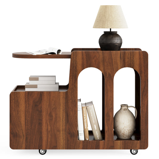 Mobile End Table with Wheels