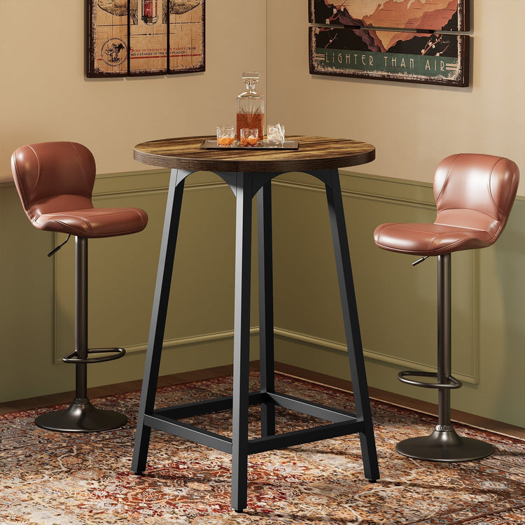 Round Bar Table, 35.4" Tall Cocktail Counter Height Dining Table