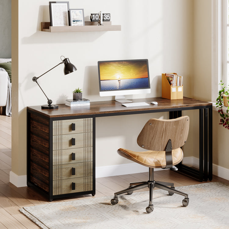 Desk with Reversible Drawer