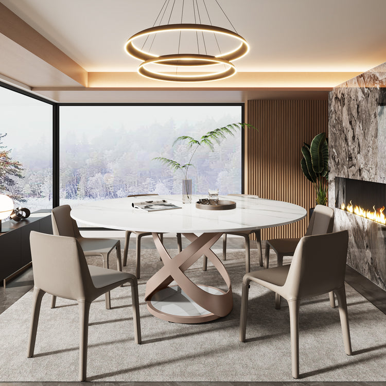 59" Sintered Stone Round Dining Table