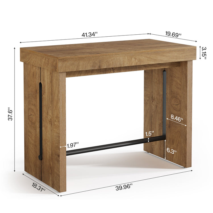41" Bar Table, Counter Height Pub Table with Thickened Tabletop