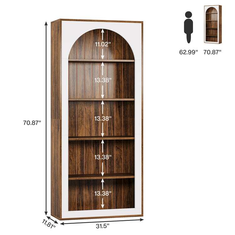 5-Tier Wood Bookcases
