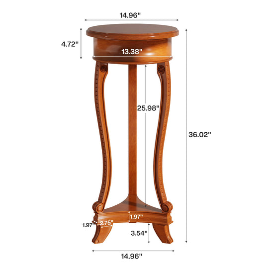2-Tier Plant Stand, Round Flower Pot Stand Indoor with Geometric Shelves