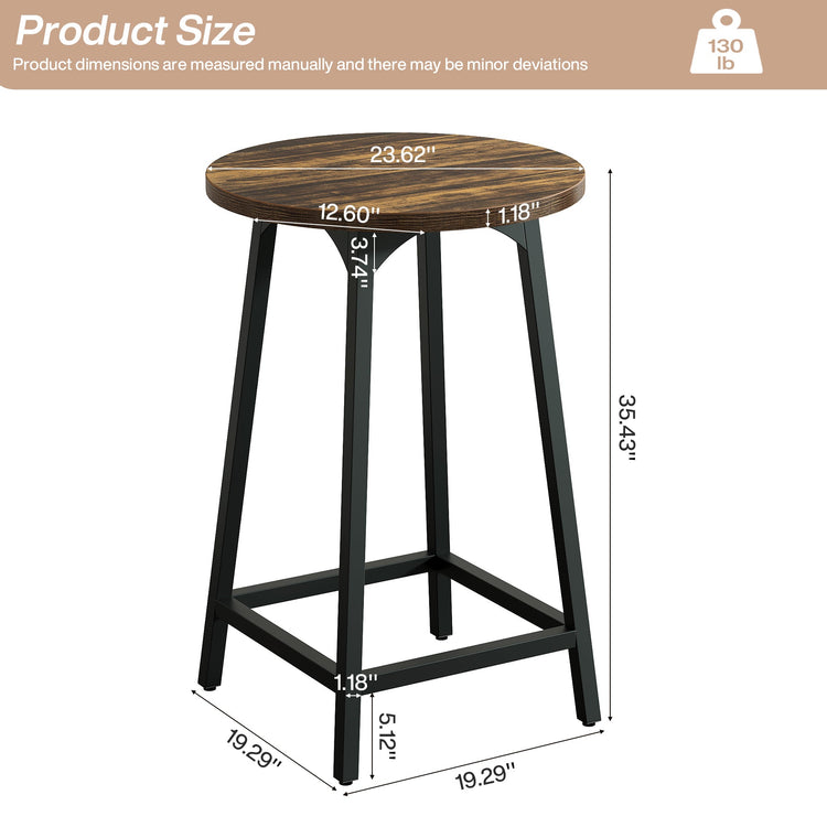 Round Bar Table, 35.4" Tall Cocktail Counter Height Dining Table