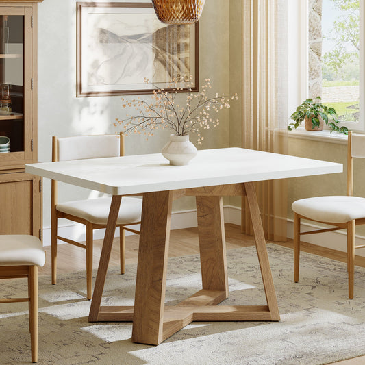 47" Rectangular Dining Table, Modern Kitchen Dinner Table for 4 People