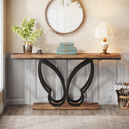 Sofa Table with Butterfly Metal Frame