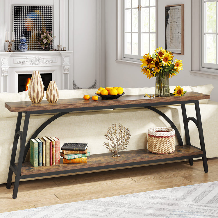 Brown Narrow Console Table