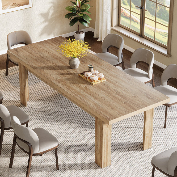 79" Dining Table for 6-8 People, Rectangular Kitchen Table for Dining Room