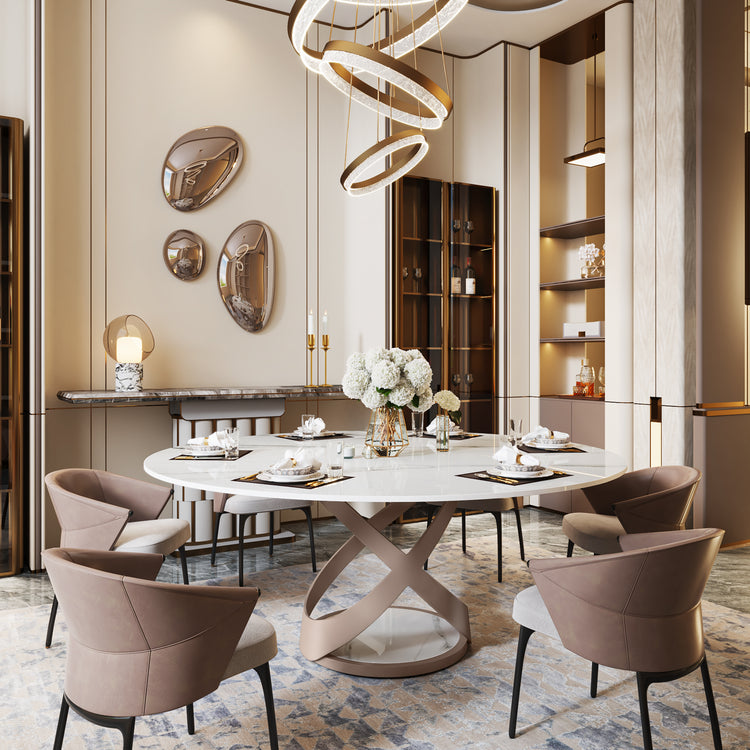 59" Sintered Stone Round Dining Table