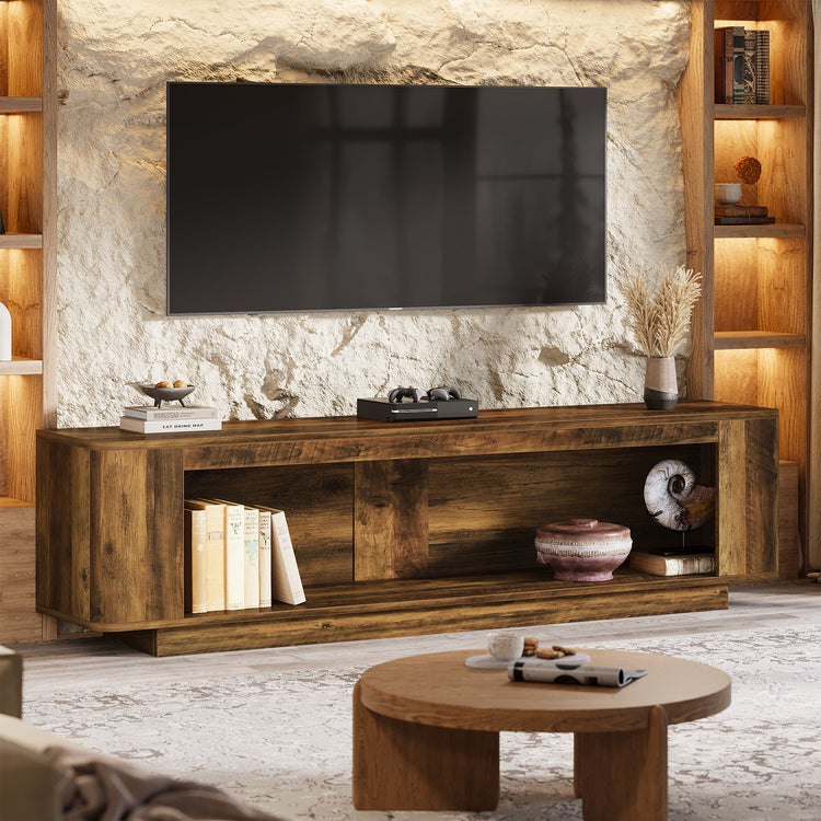 70.9" TV Stand, Entertainment Center with LED Light Strip for 65/70/75/80" TVs