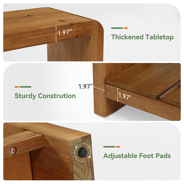 59" Solid Wood Entryway Bench, Farmhouse End of Bed Seating Shoe Bench with Storage