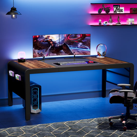 Office Table with Side Storage Bag