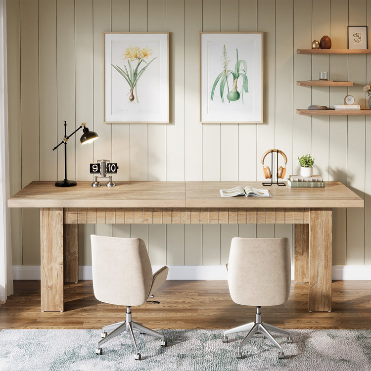 79" Two Person Desk, Large Double Computer Desk for Home Office