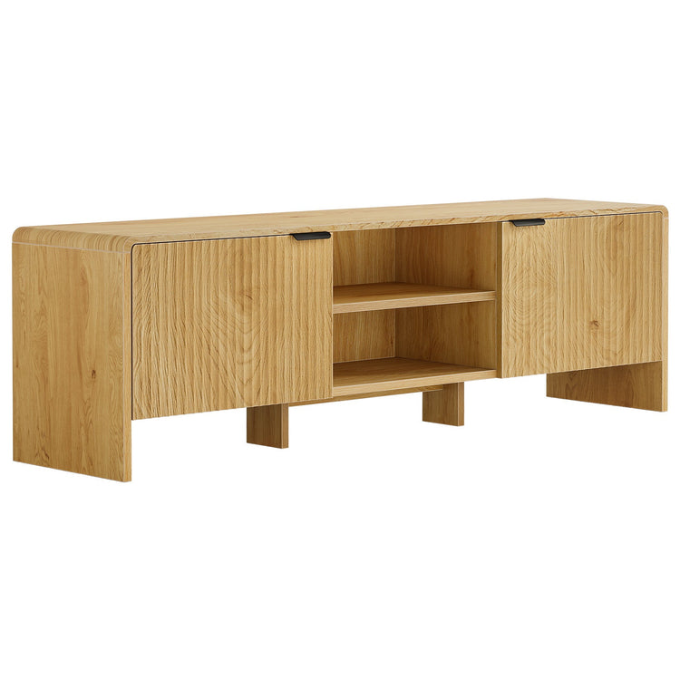 63" Fluted TV Stand with Storage Cabinet and Shelf for TVs up to 75"