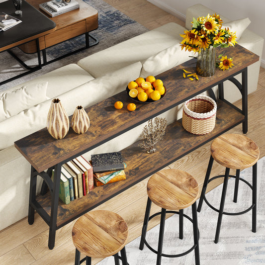 Brown Narrow Console Table