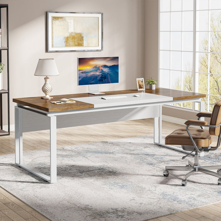 63" Computer Desk, Modern Executive Desk with Sturdy Legs