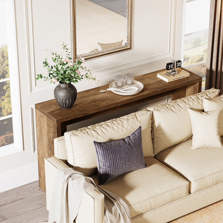 55" Rustic Console Table, Farmhouse Sofa Table Hallway Table