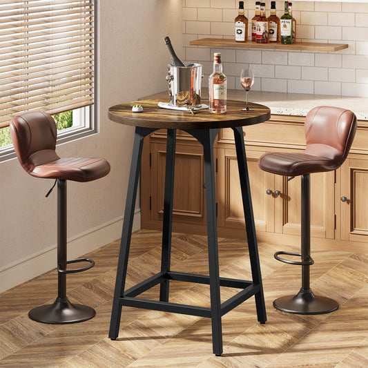 Round Bar Table, 35.4" Tall Cocktail Counter Height Dining Table