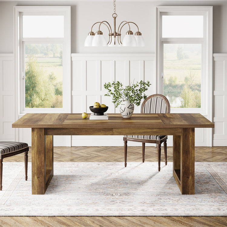 63" Dining Table, Rectangular Kitchen Dinner Table for Dining Room