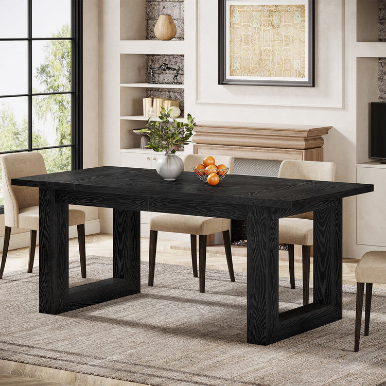 63" Dining Table, Rectangular Kitchen Dinner Table for Dining Room