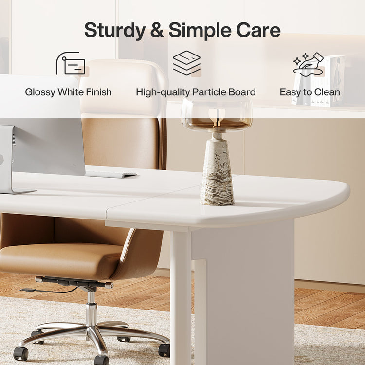 63" Executive Desk, Morden Computer Desk with Ample Space for Office