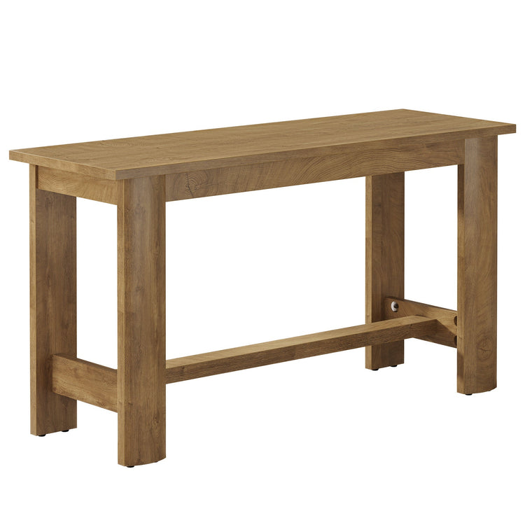 63" Rectangular Bar Table, Counter Height Pub Table Coffee Bar Unit with Footrest